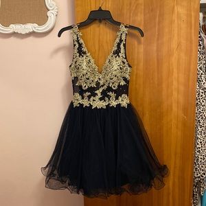 Black & Gold homecoming dress